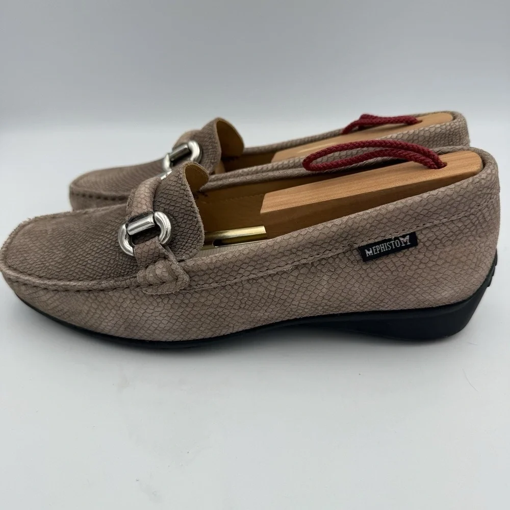 MEPHISTO Cool Air Suede Slip On‎ Loafers Comfort Taupe Tan Women's Size 7.5